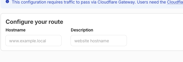这个 Hostname routes 页面不是我们要用的，看到 Gateway 提示就说明点错了